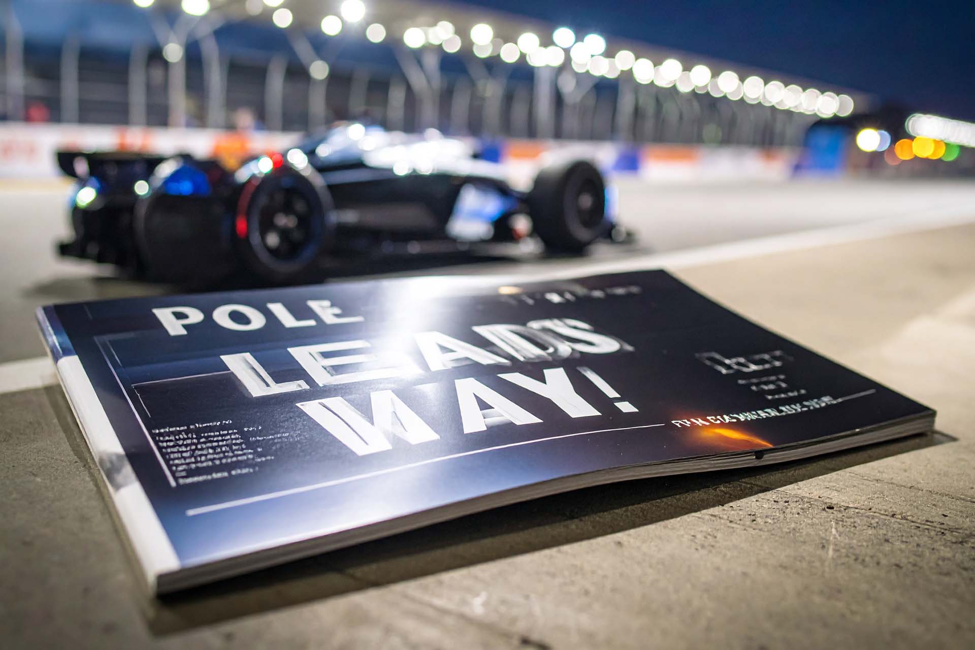 Public Relations and Copywriting 5 Pole motorsport PR brand racing driver celebrating a win.
