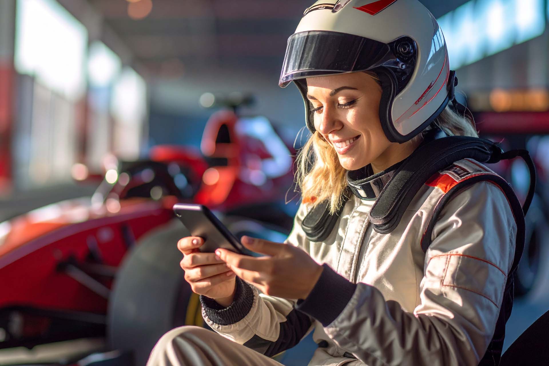 Social Media Management 2 Pole motorsport PR brand racing driver celebrating a win.