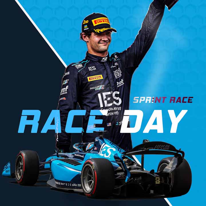 DAMS Lucas Oil client work sample race day graphic.